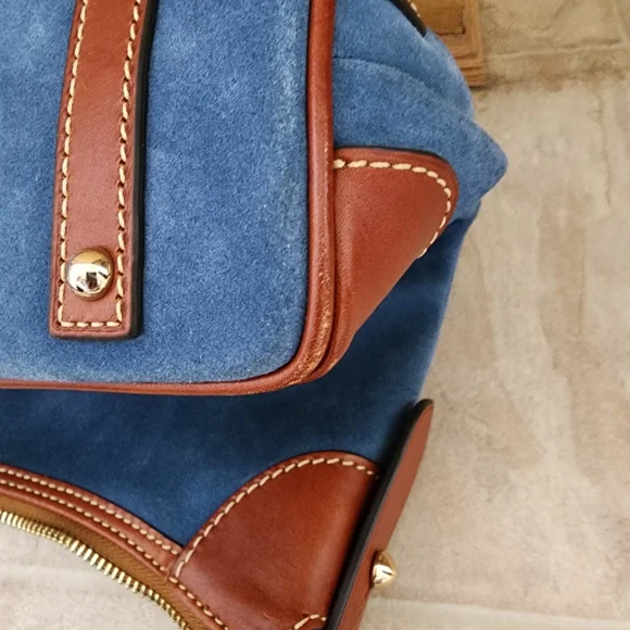 Dooney & Bourke Blue Suede Shoulder Bag Light Blue - Picture 9 of 10